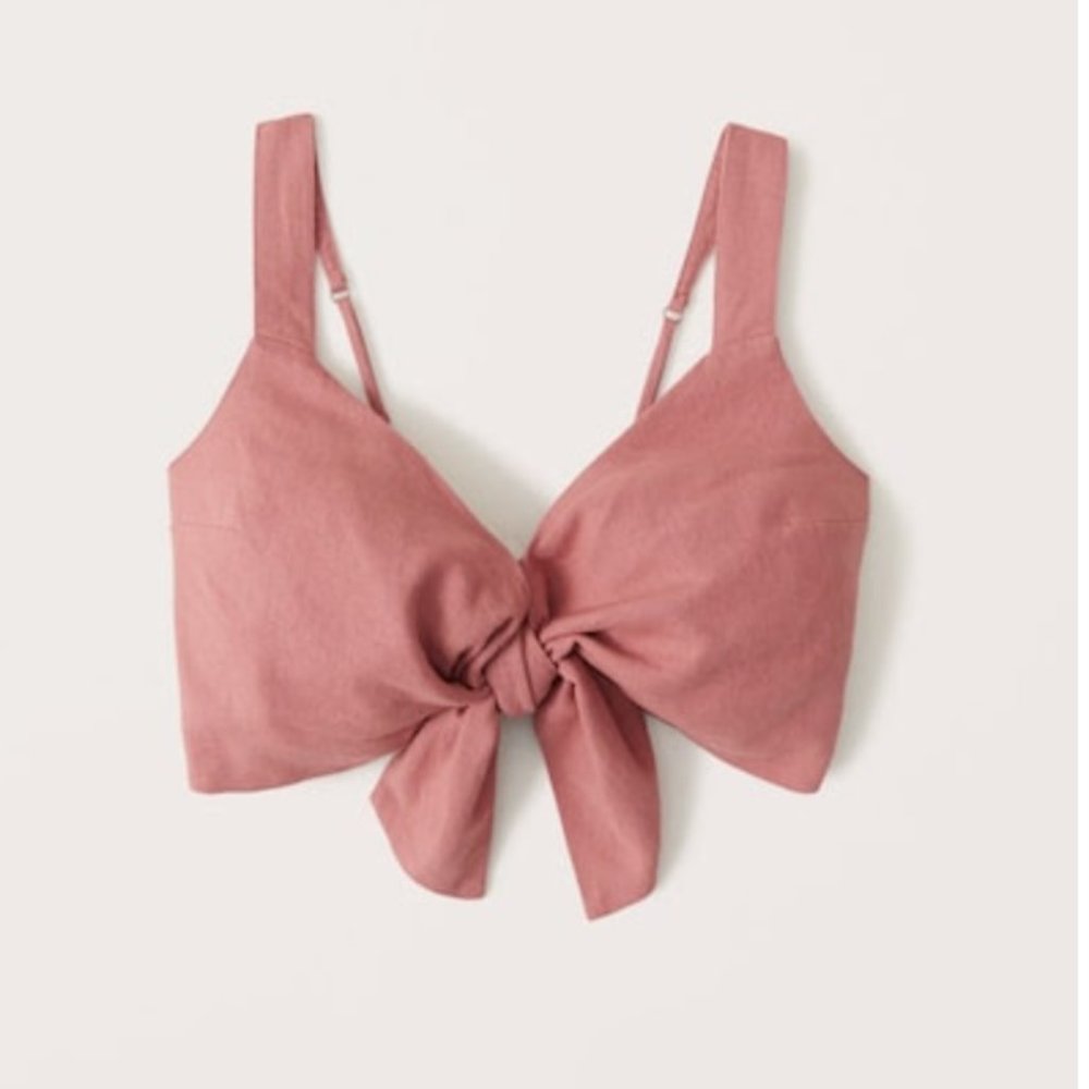Abercrombie and Fitch Matching Set- Linen Blend Pull on Shorts and Tie Front Top